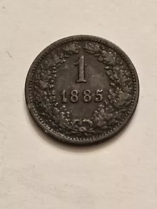1885 🇦🇹 AUSTRIA AUSTRIAN ONE 1 KREUZER WORLD COIN KM2187 F-VF DETAIL FREE SHIP - Picture 1 of 2