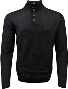 RODD & GUNN Men's Fall Knit Pullover Long Sleeve Sweater M Black Retail $175 DMG - Picture 1 of 3