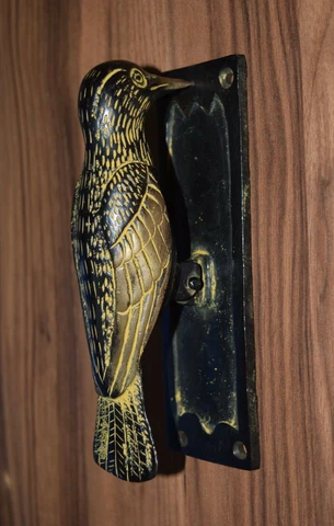 Brass Sparrow Door Bell Ring Sitting Position Woodpecker Bird Door Knocker RU37 Cover