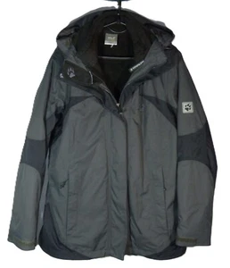 Jack Wolfskin TEXAPORE 3in1 Jacke gr. L 42/44 Fleecejacke Grau Damen mit Kapuze - Picture 1 of 9