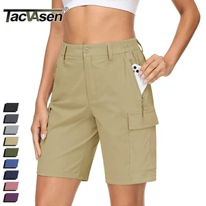 Women's Cargo Shorts Hiking Work Quick Dry Pants Water-Resistant 5 Pocket Shorts - Picture 1 of 74