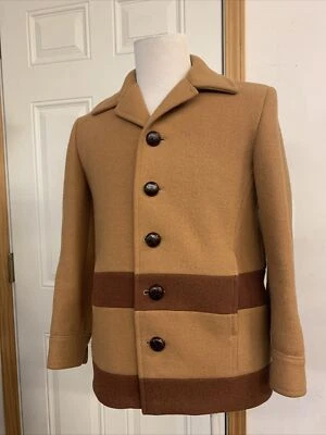 Manta Abrigo Chaqueta Pecho 43 Lana Marrón Años 50 60 Vintage Foto 1 de 4