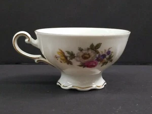 Mitterteich Bavaria Meissen Floral Cup 4" Gold Trim Germany - Picture 1 of 8