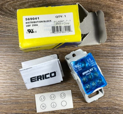 New Erico Eriflex 569041 Unipolar Distribution Block UDF-250A - Image 1 of 4