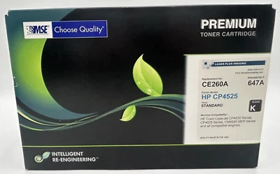 MSE Black Toner Cartridge Replacement for HP CE260A 647A - Black – Sealed - Image 1 of 4