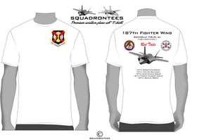 187th Fighter Wing Red Tails F-35 Squadron T-Shirt D1 - USAF Licensed Item - Picture 1 of 3