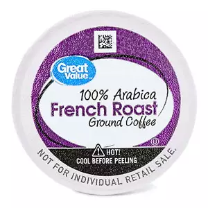 100% Arabica French Dark Roast Ground Coffee Pods, 34.9 oz, 100 Count - Picture 1 of 9