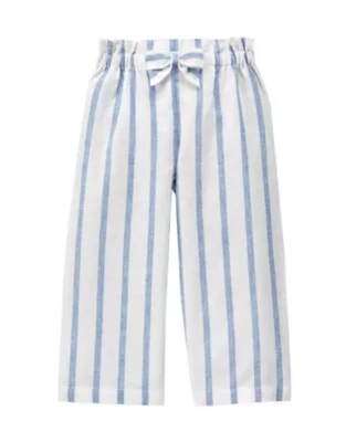 Pantalón Janie and Jack Rayas Lino Azul Blanco Talla 5 Nuevo sin Etiquetas Foto 1 de 2