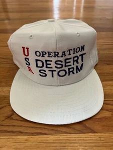 Vintage Operation Desert Storm White SnapBack Hat Trucker USA Summit Knoxville - Picture 1 of 8