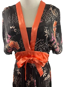Vestido de mujer Angie 2 piezas manga kimono pañuelo dobladillo estampado floral midi talla pequeña - Imagen 1 de 11