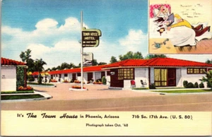 PHOENIX, ARIZONA - STADTHAUS HOTEL AM STRASSENRAND - VINTAGE LEINEN POSTKARTE - Bild 1 von 2