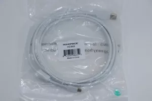 Monoprice USB-A to Mini-B 2.0 Cable - 5-Pin 28/24AWG Gold Plated White 10ft 8635 - Picture 1 of 2