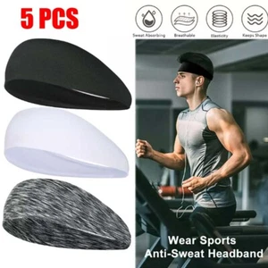 5PCS Sports Headband Anti-Sweat Band Running Yoga Stretch Head Bands Men Women - Picture 1 of 26