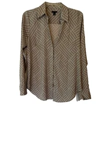 Dana Buchman Women Striped Grey Blouse Sz Small - Picture 1 of 17