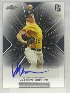 2021 LEAF PERFECT GAME MATTHEW MUELLER BLACK PAPER AUTO # 14/50 - Picture 1 of 1