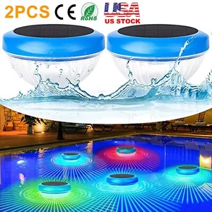Solar RGB LED Floating Light Colorful Swimming Pool Pond Underwater Outdoor Lamp - Picture 1 of 14