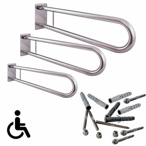 Manija plegable en el lavabo Manija del inodoro Manija del pasamanos ACERO INOXIDABLE 60 cm - 85 cm  - Imagen 1 de 12