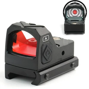 Mini Reflex Red Dot Sight Shake Awake Optic Sight 2MOA 12 Brightness Adjustment - Picture 1 of 10