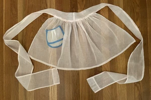 Vintage Hostess Schürze rosa Organza Tasche Cottagecore transparent Handarbeit 60er Retro - Bild 1 von 4