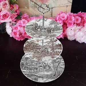 Mesa de centro hecha a mano de 3 niveles con soporte para pasteles de granja fiesta de té postre - Imagen 1 de 12