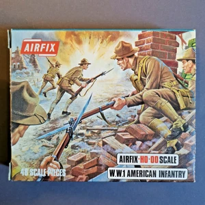Airfix 01729-7, S29, WWI American Infantry, 48 Teile kplt., Blue Box, 1973, OVP. - Bild 1 von 3