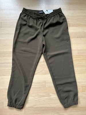 Women’s Express Ankle Mid Rise Pull Pant Size Med Military Brown/Green NWT - Image 1 of 4