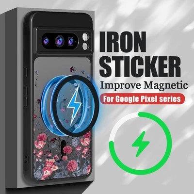 Frosted Flower Case For Google Pixel 9 Pro XL 9A 8A 7A 8 7 MagSafe Clear Cover - Image 1 of 4