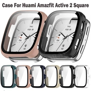 For Amazfit Active 2 Square Case Tempered Glass Screen Protector & Hard PC Cover - Picture 1 of 56