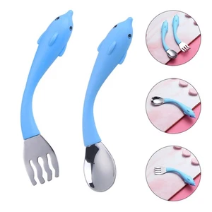 Juego de cubiertos para niños pequeños cuchara y tenedor utensilios para bebés - Imagen 1 de 12