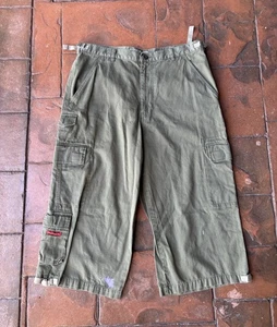 Vintage Y2K Structure Baggy Cargo 3/4 Shorts 36x20 Grunge Cyber Skater - Bild 1 von 12