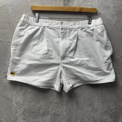 Pantalones Cortos De Colección Años 80 Lacoste Informales Blanco Tenis 100% Algodón Preppy Yate Para Hombres XL Foto 1 de 4