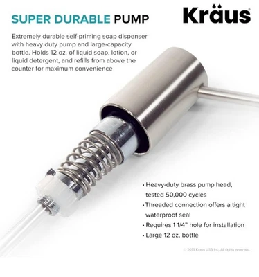 Kraus KSD-41SS Kitchen Soap Dispenser Stainless Steel Finish NEW Open Box - Image 1 of 4