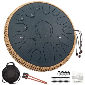 Batteria Lingua Acciaio 15 Note 14 Pollici D-Major con Borsa da Trasporto Libro Musicale, Prof... - Foto 1 di 6