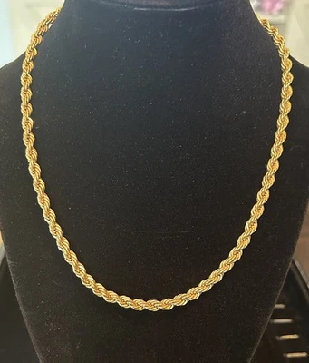 Lindo colar de corrente de corda Monet tom dourado 18” sólido! Pesado! - Imagem 1 de 4