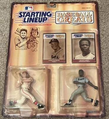 Vintage 1989 Starting Lineup MLB Baseball Greats Hank Aaron & Eddie Mathews NIB - Image 1 of 4