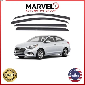 For Hyundai Accent 2018-2022 Black Window Vent Visor Rain Guard Deflectors - Bild 1 von 3