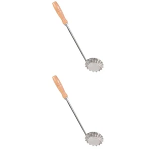 2 PCS Waffelform Öl-Pier-Form Frittierlöffel Für Teigtaschen Mit Holzgriff - Bild 1 von 12