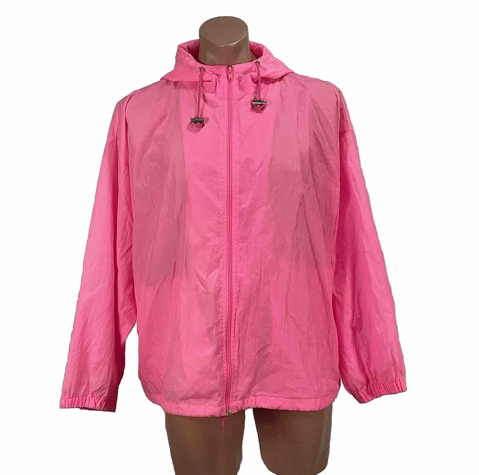 Chaqueta cortavientos ligera con capucha rosa neón L Pro Spirit de colección años 80 90 Pro Spirit para hombre Foto 1 de 4