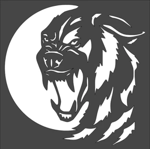 Plantilla de corte personalizado de 1-8x8 pulgadas, (TA-14) Wolf Snarling - Imagen 1 de 1