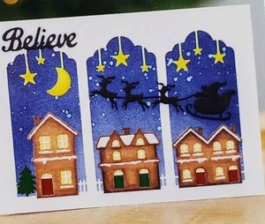 Santa Over Rooftops Triptych Die Set Crafters Companion Christmas Eve Reindeer - Picture 1 of 2