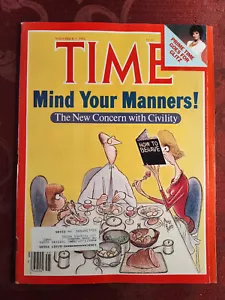 TIME Magazine November 5 1984 MIND YOUR MANNERS! Civility Prime Time TV Glitz - Foto 1 di 1