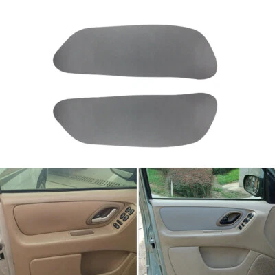 For 2001-2007 Ford Escape 2Pcs Front Inner Door Panel Gray Leather Replace Cover — 第 1/4 张图片