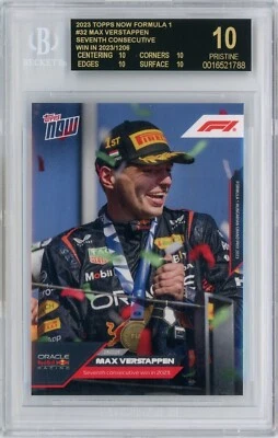 2023 TOPPS NOW FORMULA 1 #32 - MAX VERSTAPPEN - BGS PERFECT BLACK LABEL QUAD 10 - Image 1 of 2