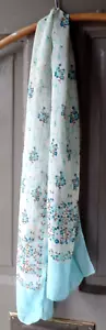 Vintage 54" Long Sheer Multicolor Floral Scarf - Picture 1 of 4