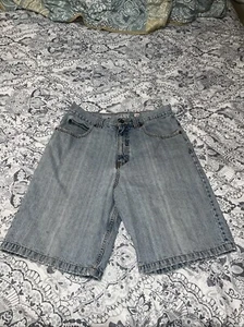 Vintage Y2K anchor blue denim short size 32 easy skater grunge - Picture 1 of 8