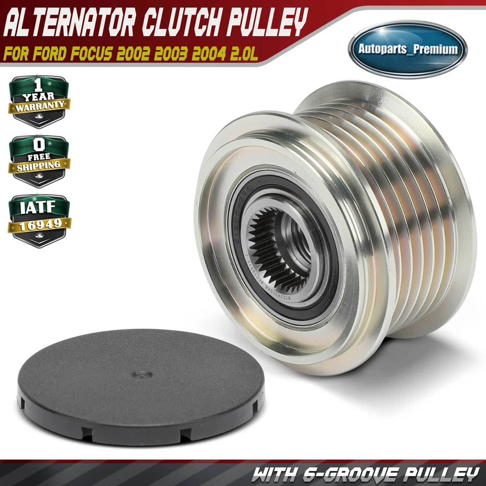 Polea embrague alternador para Ford Focus 2002 2003 2004 2,0 L 6 ranuras en el sentido de las agujas del reloj Foto 1 de 4