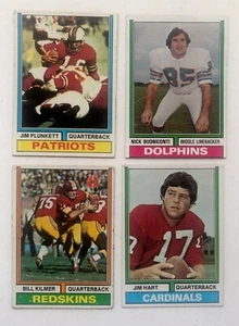 1974 Topps (4) Different Football Cards #'s 58 395 435 & 505 - Picture 1 of 2