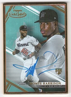 2021 Topps Gold Label Framed Autographs #FAMH Monte Harrison Rookie Auto - Image 1 of 2