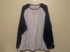 NWT Worth Long Sleeve Size Large Fleece Lined Baseball Softball Blue/Gray Shirt - Picture 1 of 9