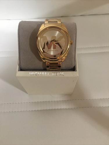 Orologio Cronografo Michael Kors MK7086 Runway Quadrante Tono Oro Nuovo